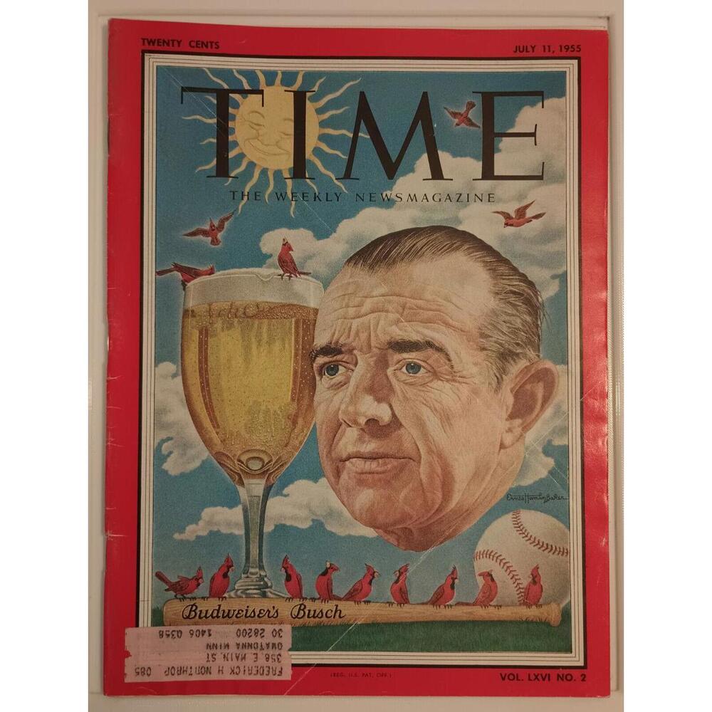 Time Magazine July 11 1955 Budweiser Busch St Louis Cardinals